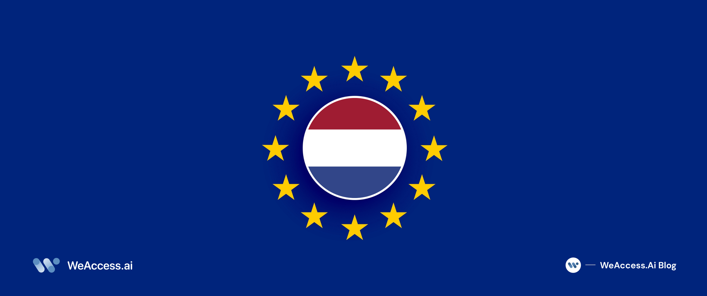  the flag of the Netherlands in the center and an image representing the stars of the European Union around it 